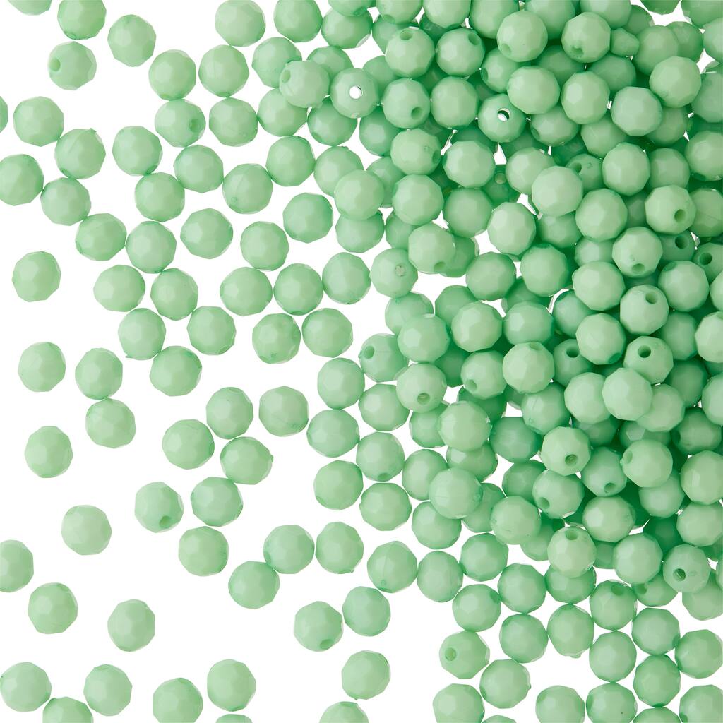 Green Faceted Acrylic Round Craft Beads by Bead Landing™, 8mm